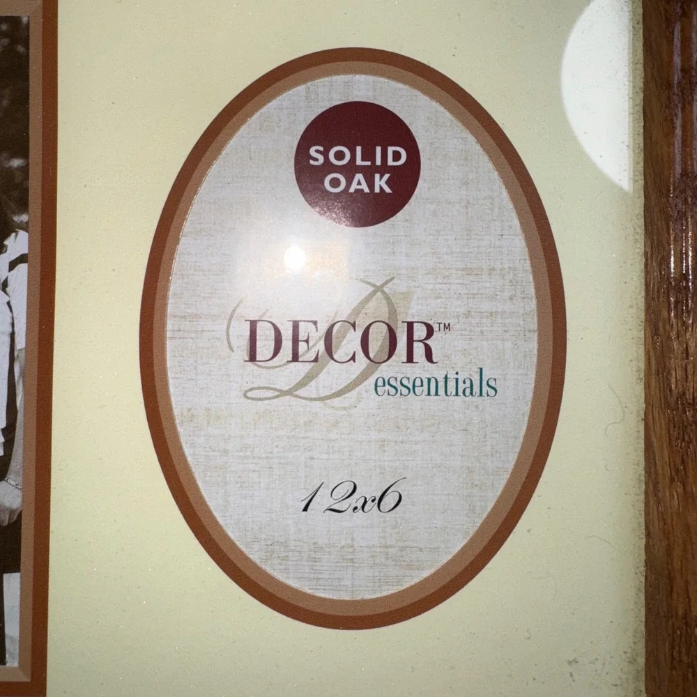 Solid Oak Hanging Picture Frame Set of 4 Wood 12x6 Dual Opening Brown